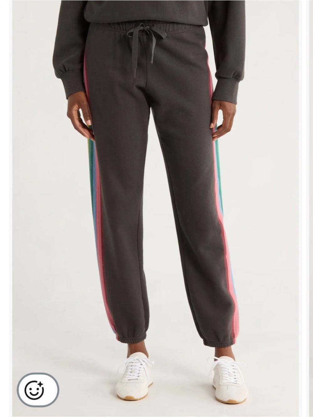 Marine Layer Cloud Nine Cotton Blend Fleece Joggers in Faded Black W2572 Sz S